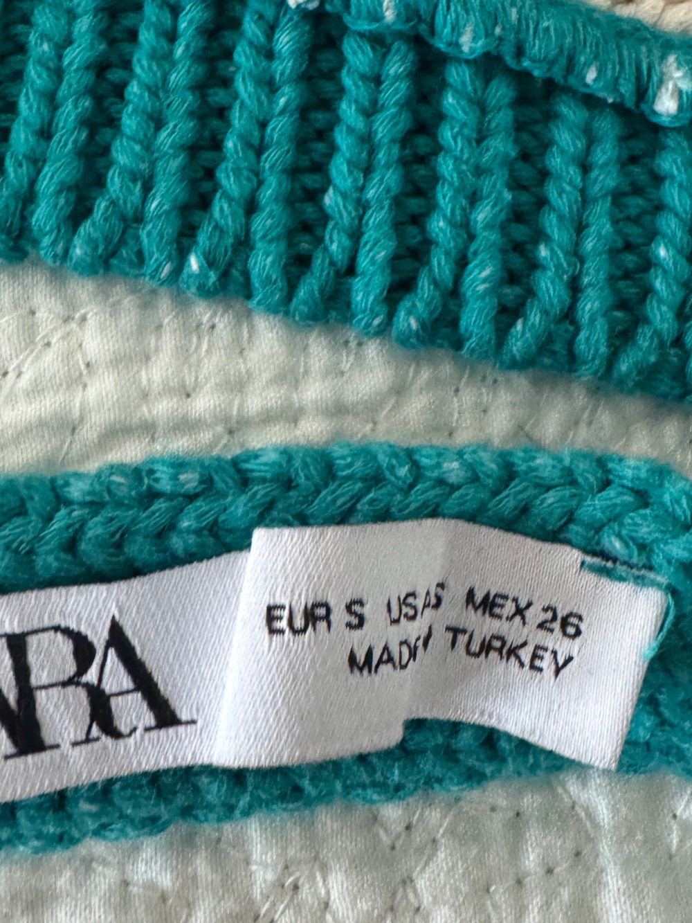 Zara Teal, Cream & Pink Striped Knit Halter Top - Picture 7 of 9